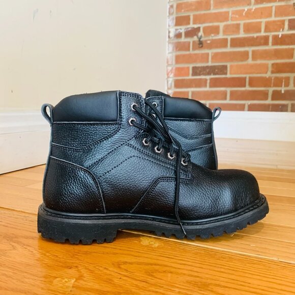 BRAND NEW MENS DICKIES BLACK LEATHER WATERPROOF SHOES SAFETY STEEL TOE CAP BOOTS - Picture 6 of 9